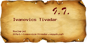 Ivanovics Tivadar névjegykártya