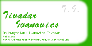 tivadar ivanovics business card